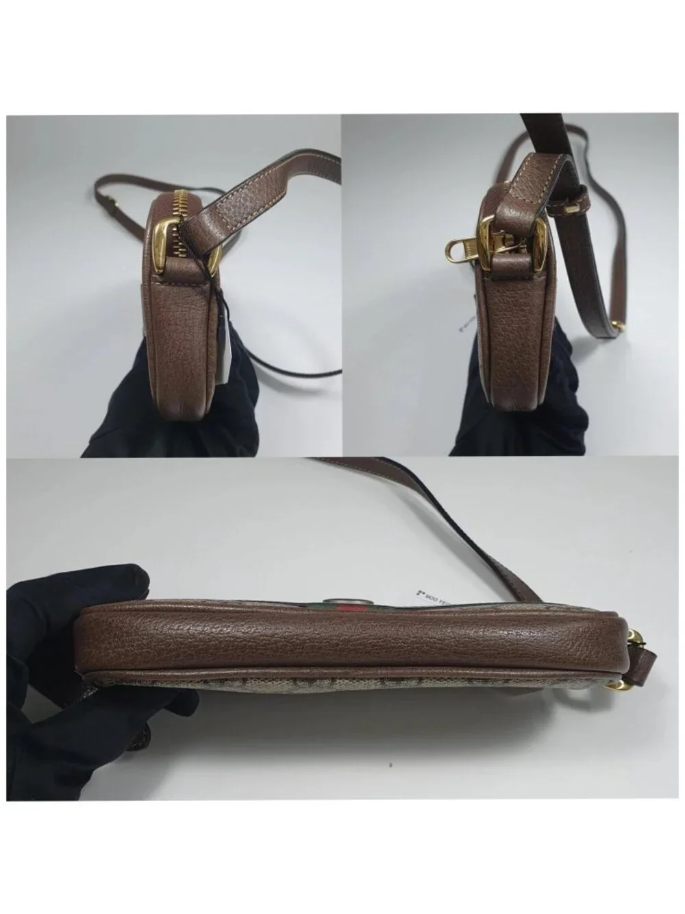 Authentic Gucci Ophidia GG Mini Crossbody Bag Beige Ebony